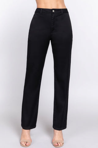 Straight Fit Twill Long Pants Look Up Deals