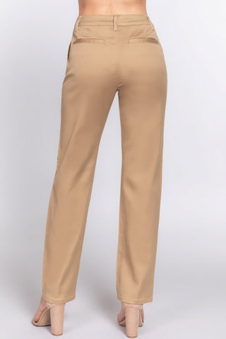 Straight Fit Twill Long Pants Look Up Deals