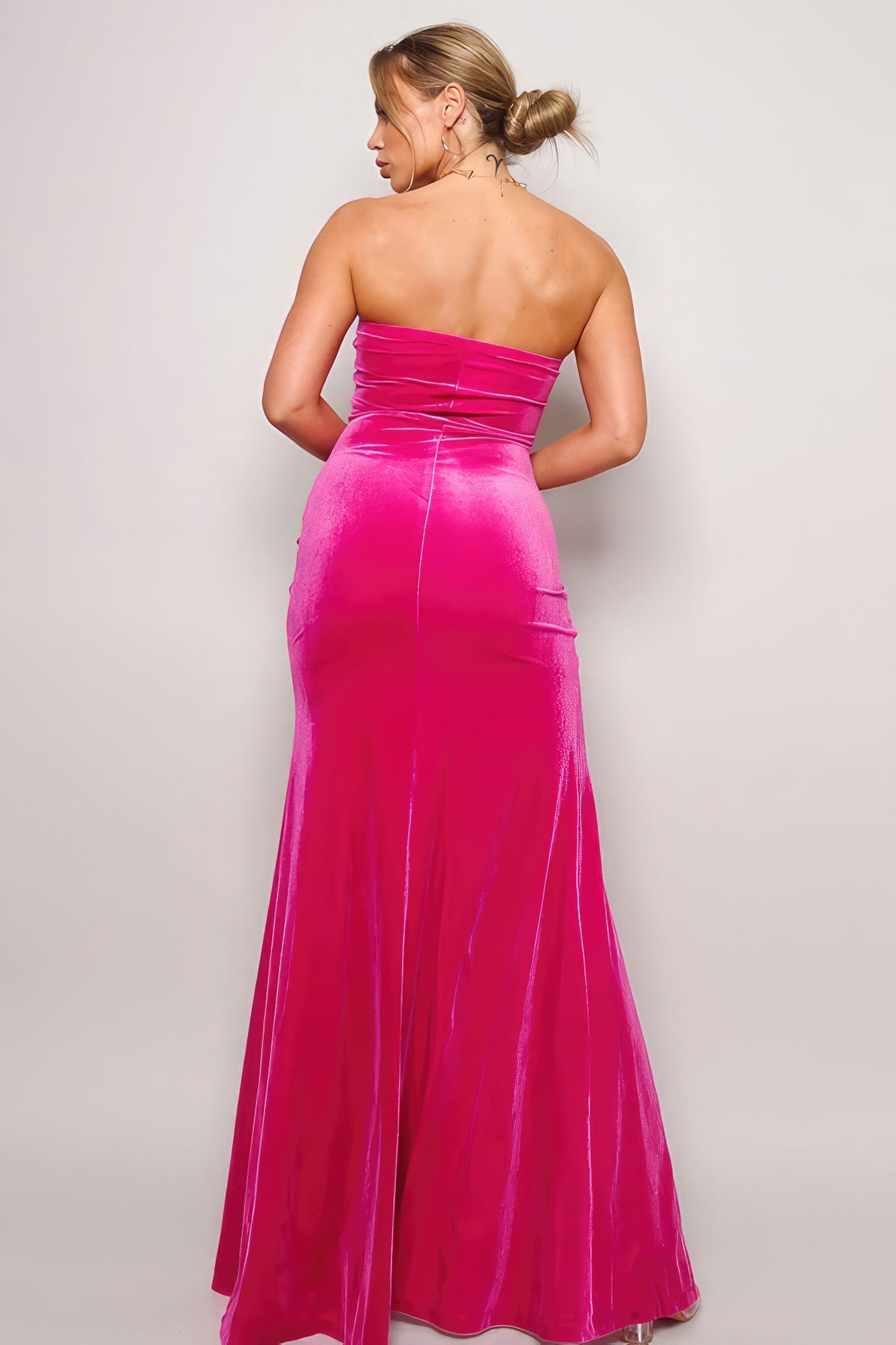 Strapless Sweetheart Maxi Velvet Dress Look Up Deals