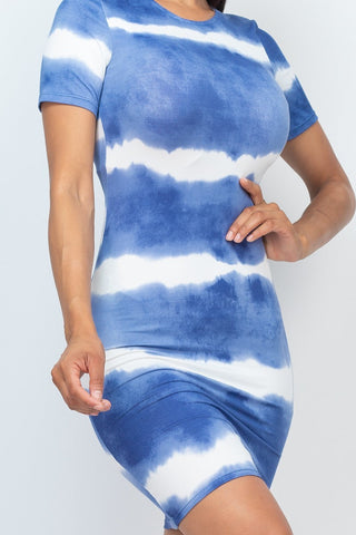 Stripe Tie-dye Printed Midi Dress Look Up Deals