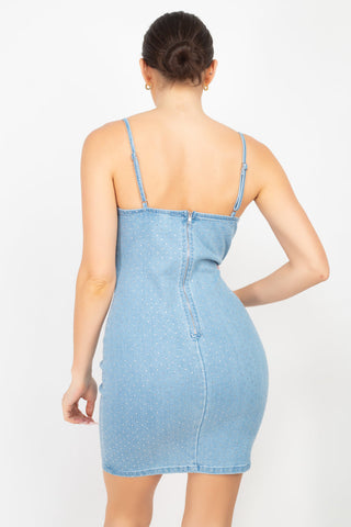 Studded Stone Cami Denim Dress Look Up Deals