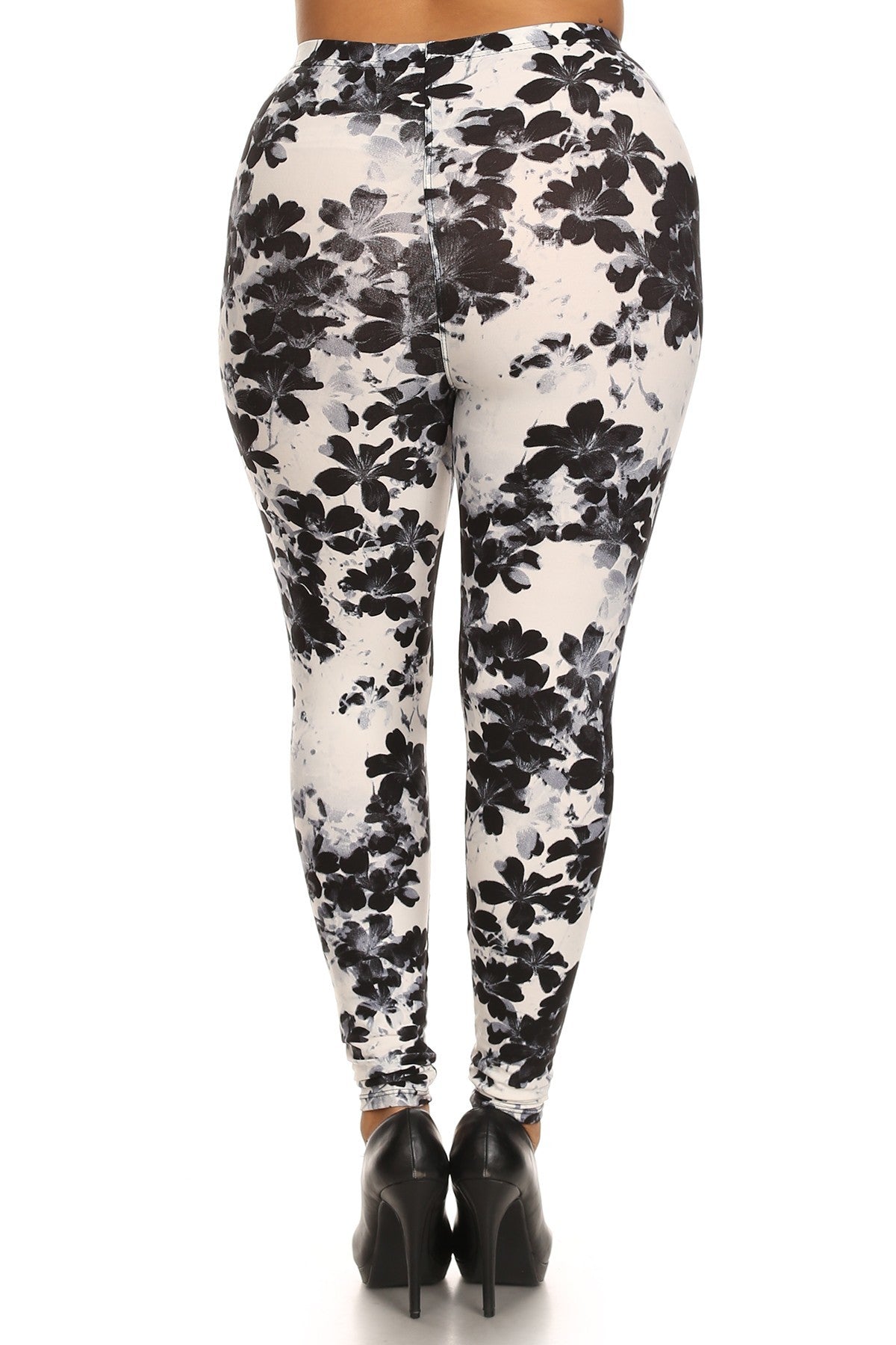 Super Soft Peach Skin Fabric, Floral Graphic Printed Knit Legging With Elastic Waist Detail Look Up Deals