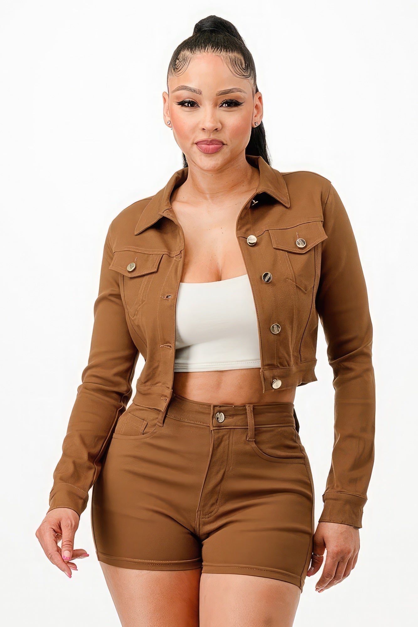 Super Stretchy Cropped Jacket Look Up Deals