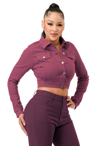 Super Stretchy Cropped Jacket Look Up Deals