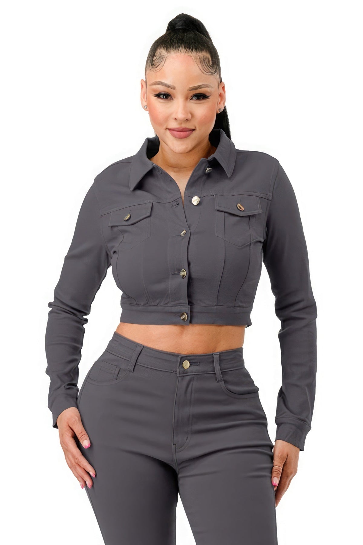 Super Stretchy Cropped Jacket Look Up Deals