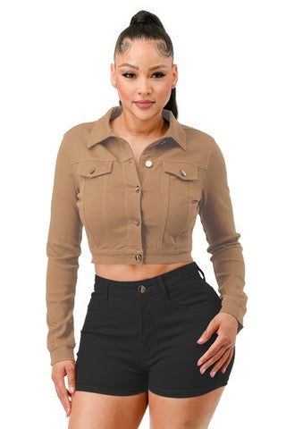 Super Stretchy Cropped Jacket Look Up Deals