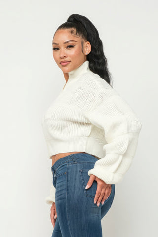 Sweater Top W/ Front Zipper Look Up Deals