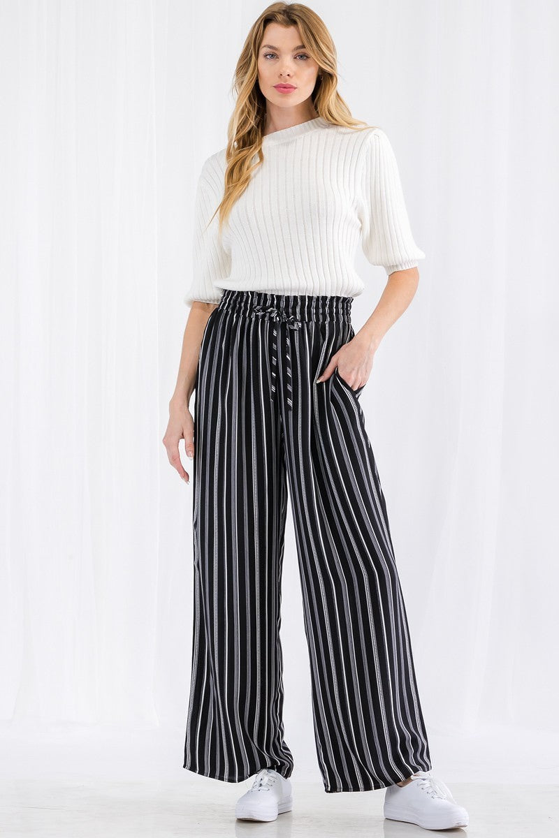 Thira Stripe Wide Leg Pants Look Up Deals