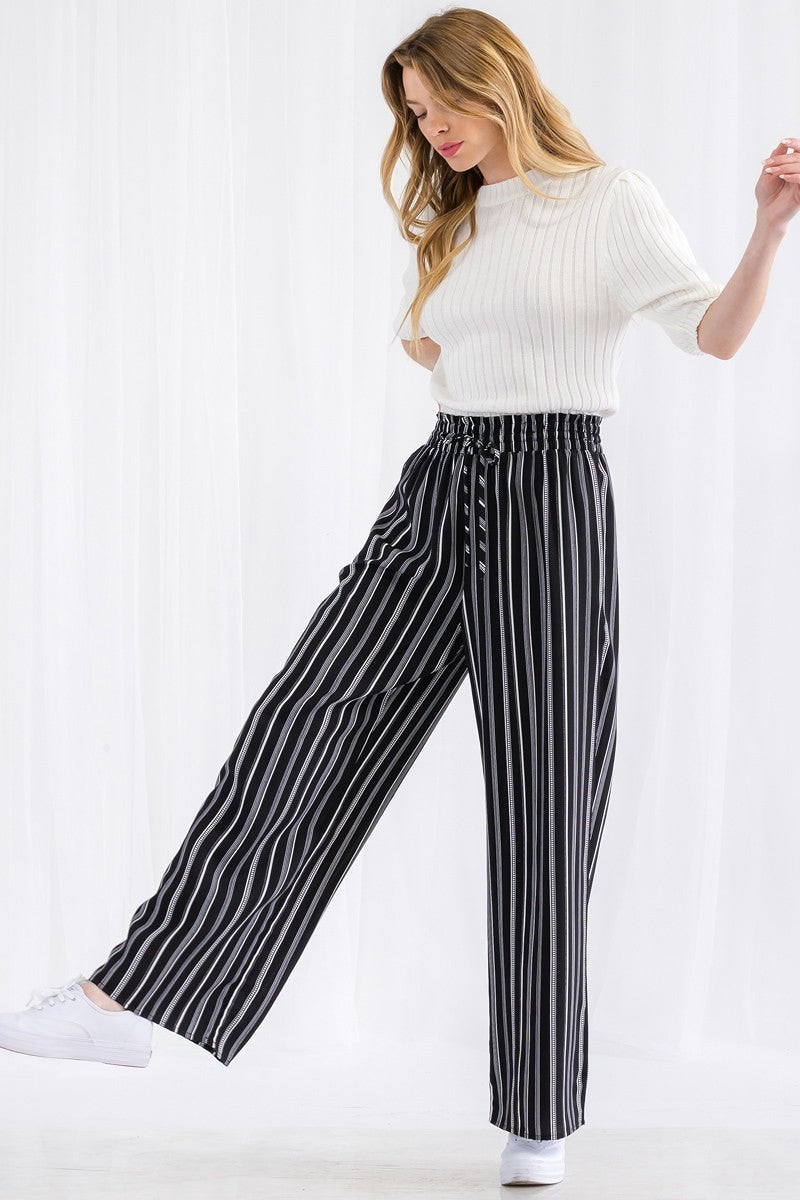 Thira Stripe Wide Leg Pants Look Up Deals