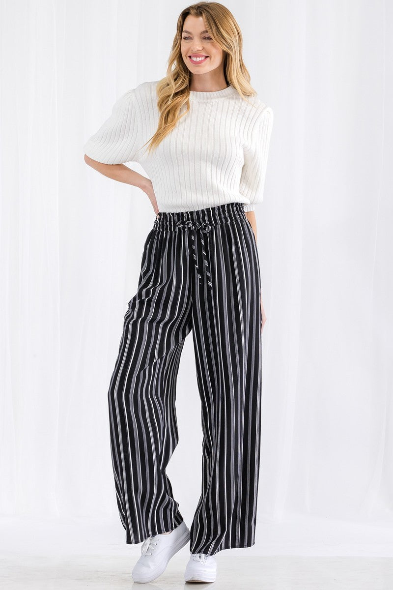 Thira Stripe Wide Leg Pants Look Up Deals