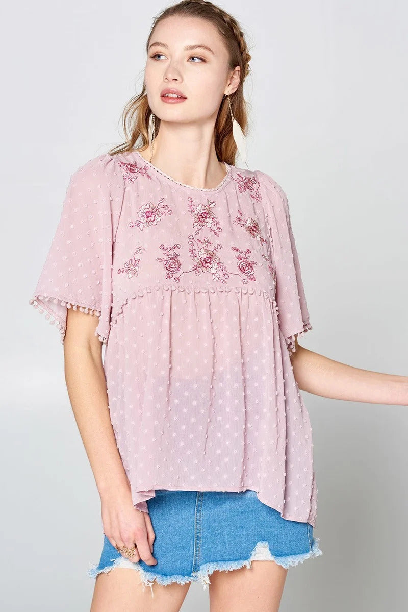 This Detailed Lace Trimmed Bubble Chiffon Blouse Look Up Deals