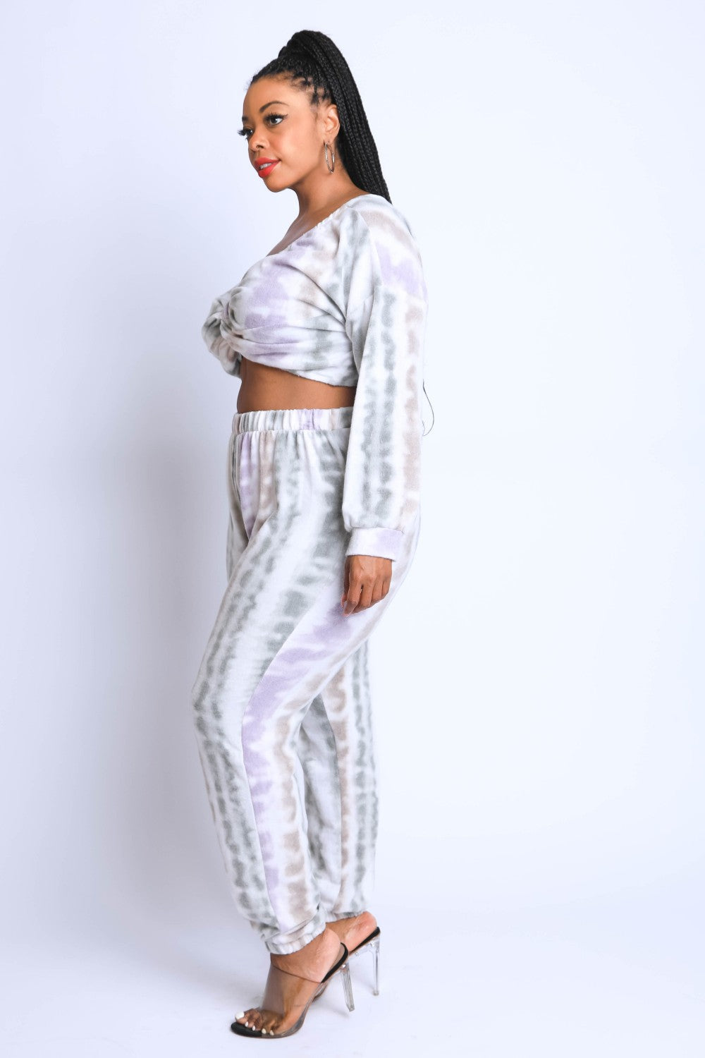 Tie Die Off Shoulder Set Look Up Deals