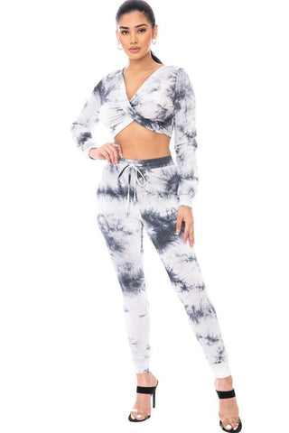 Tie Dye Ribbed Sweater Set Look Up Deals