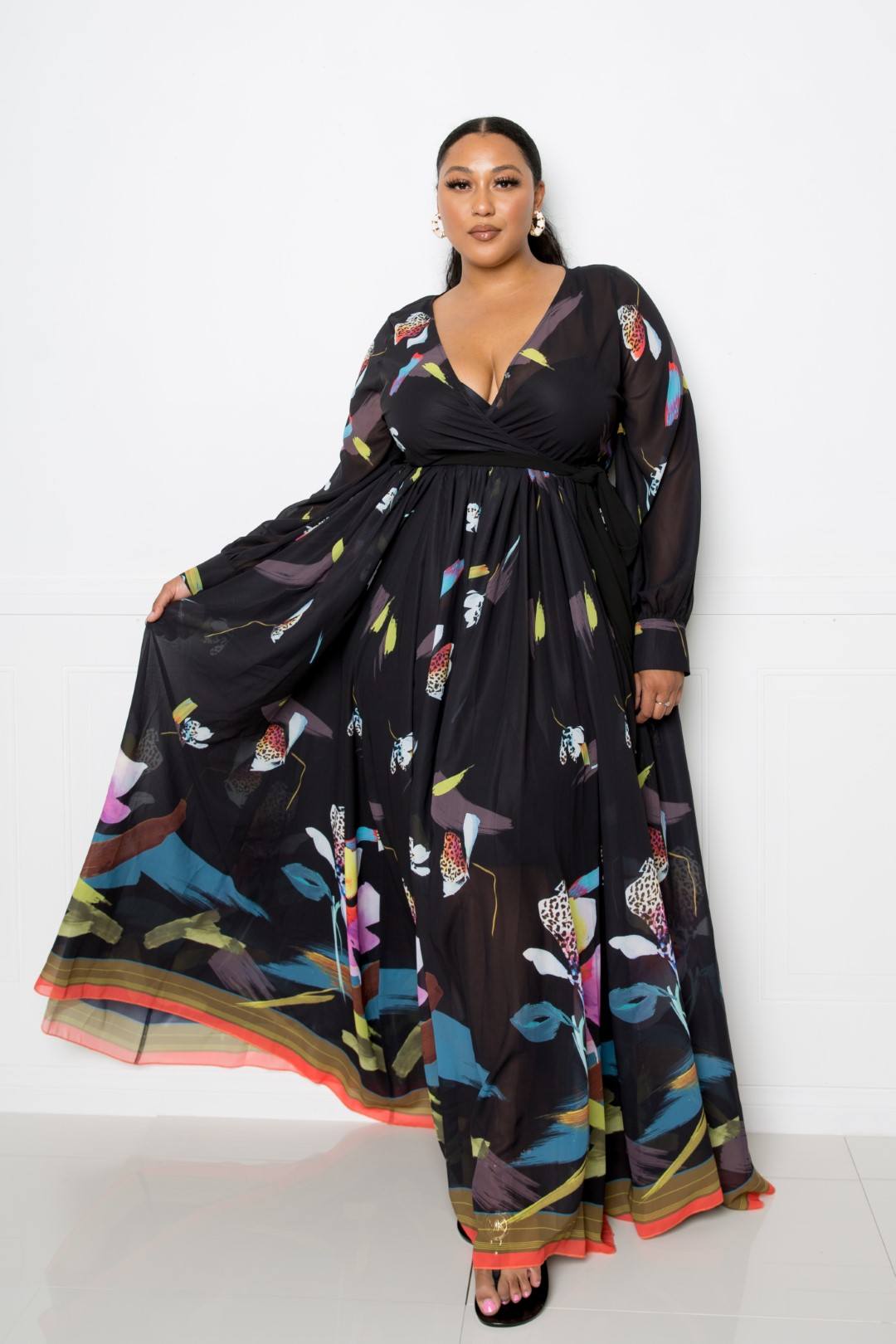 Tropical Print Maxi Dress Look Up Deals