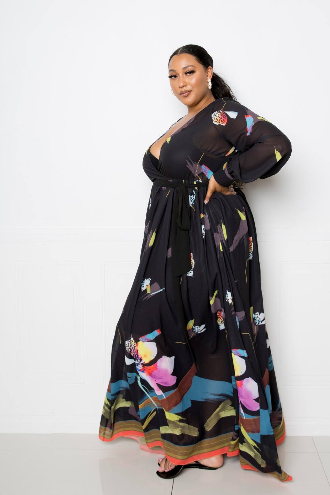 Tropical Print Maxi Dress Look Up Deals