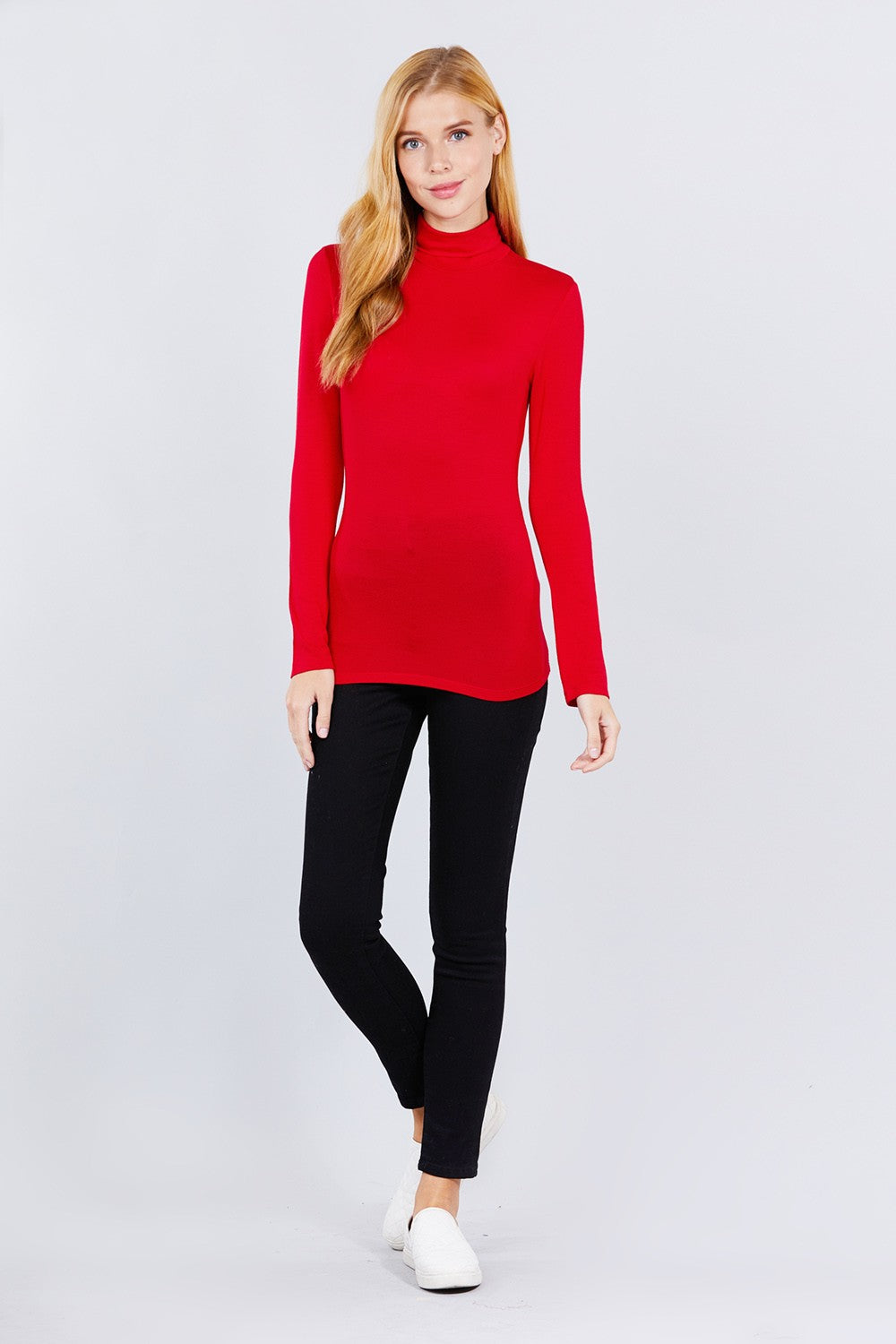 Turtle Neck Rayon Jersey Top Look Up Deals