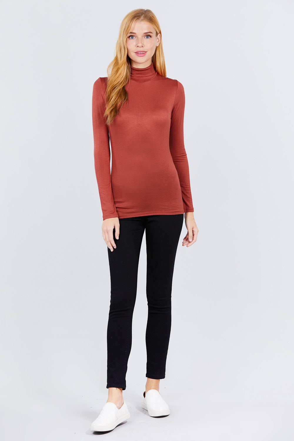 Turtle Neck Rayon Jersey Top Look Up Deals