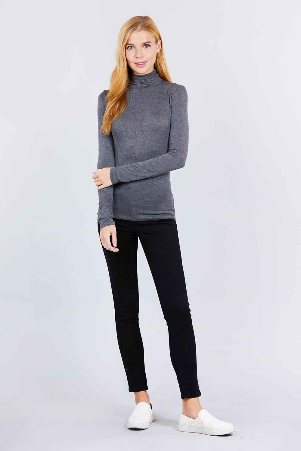 Turtle Neck Rayon Jersey Top Look Up Deals