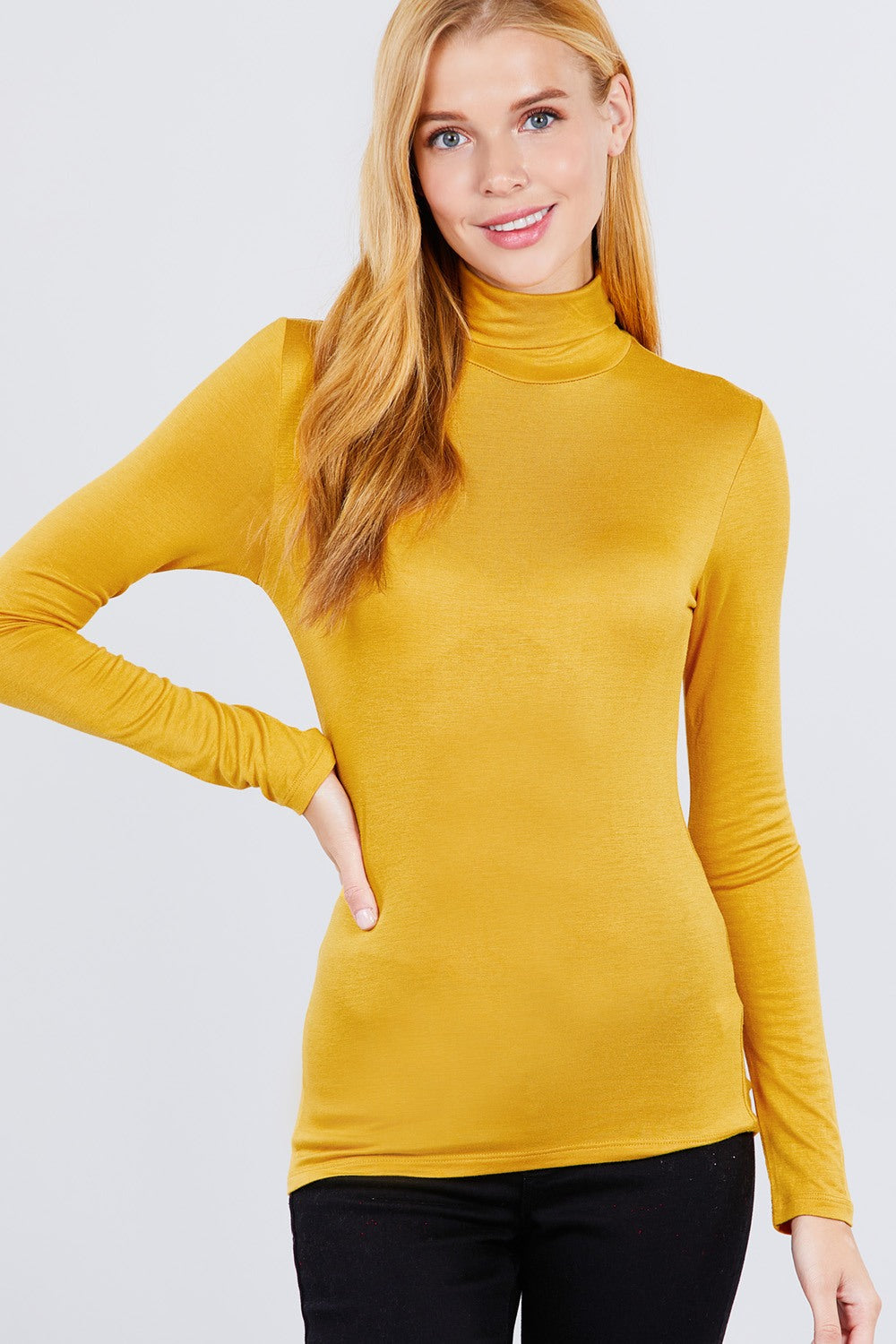 Turtle Neck Rayon Jersey Top Look Up Deals