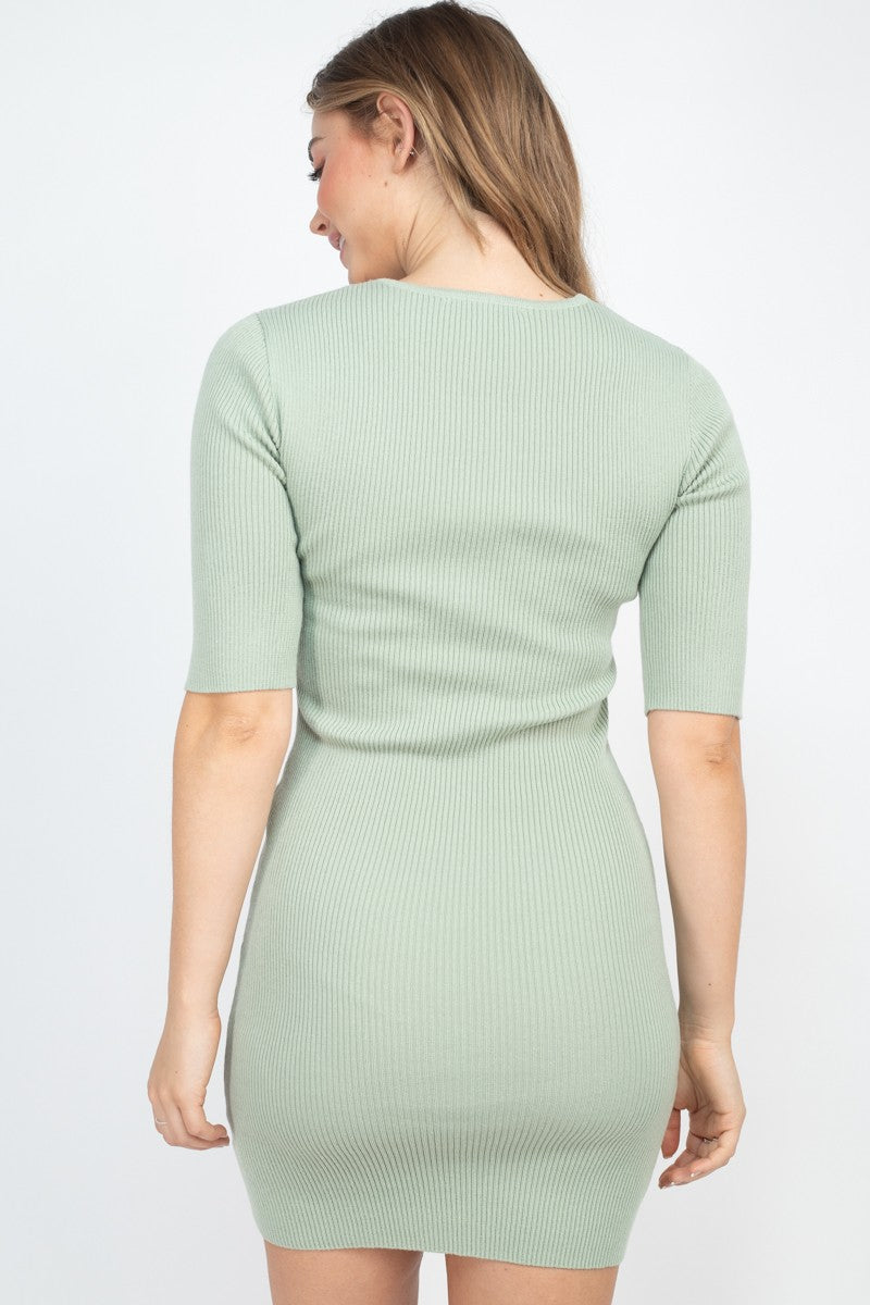 Twist Knot Knit Dress Look Up Deals