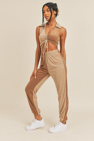 Two-tone Color Two-piece Set Look Up Deals