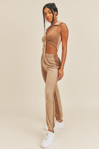 Two-tone Color Two-piece Set Look Up Deals