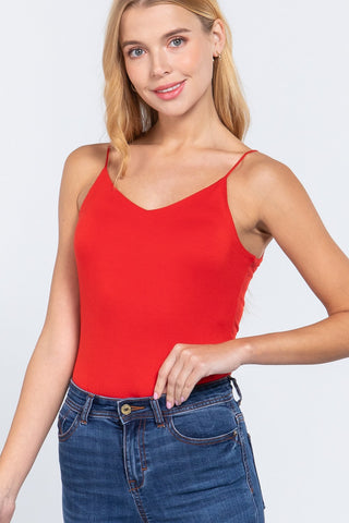 V-neck 2 Ply Cami Bodysuit Look Up Deals