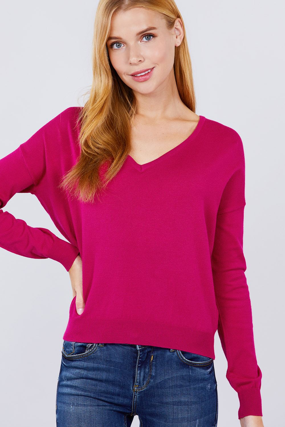 V-neck Back Cross Sweater Look Up Deals