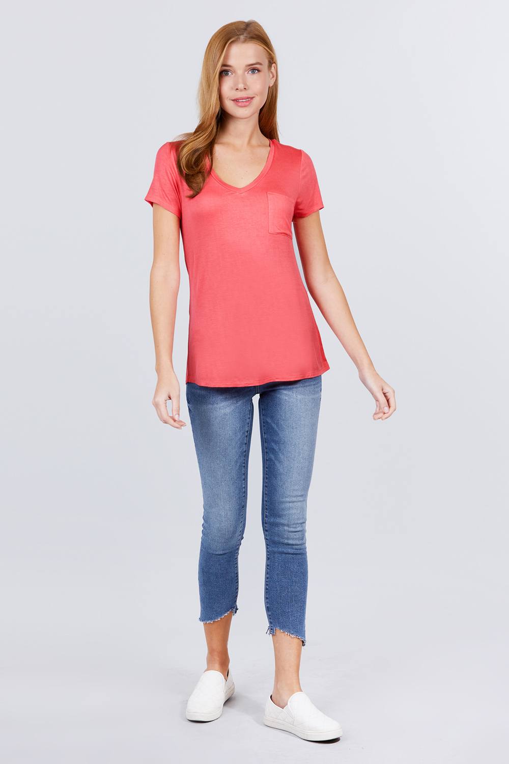 V-neck Rayon Jersey Top Look Up Deals