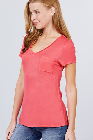 V-neck Rayon Jersey Top Look Up Deals