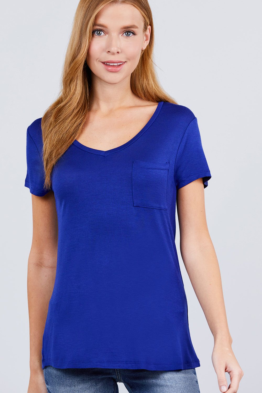 V-neck Rayon Jersey Top Look Up Deals