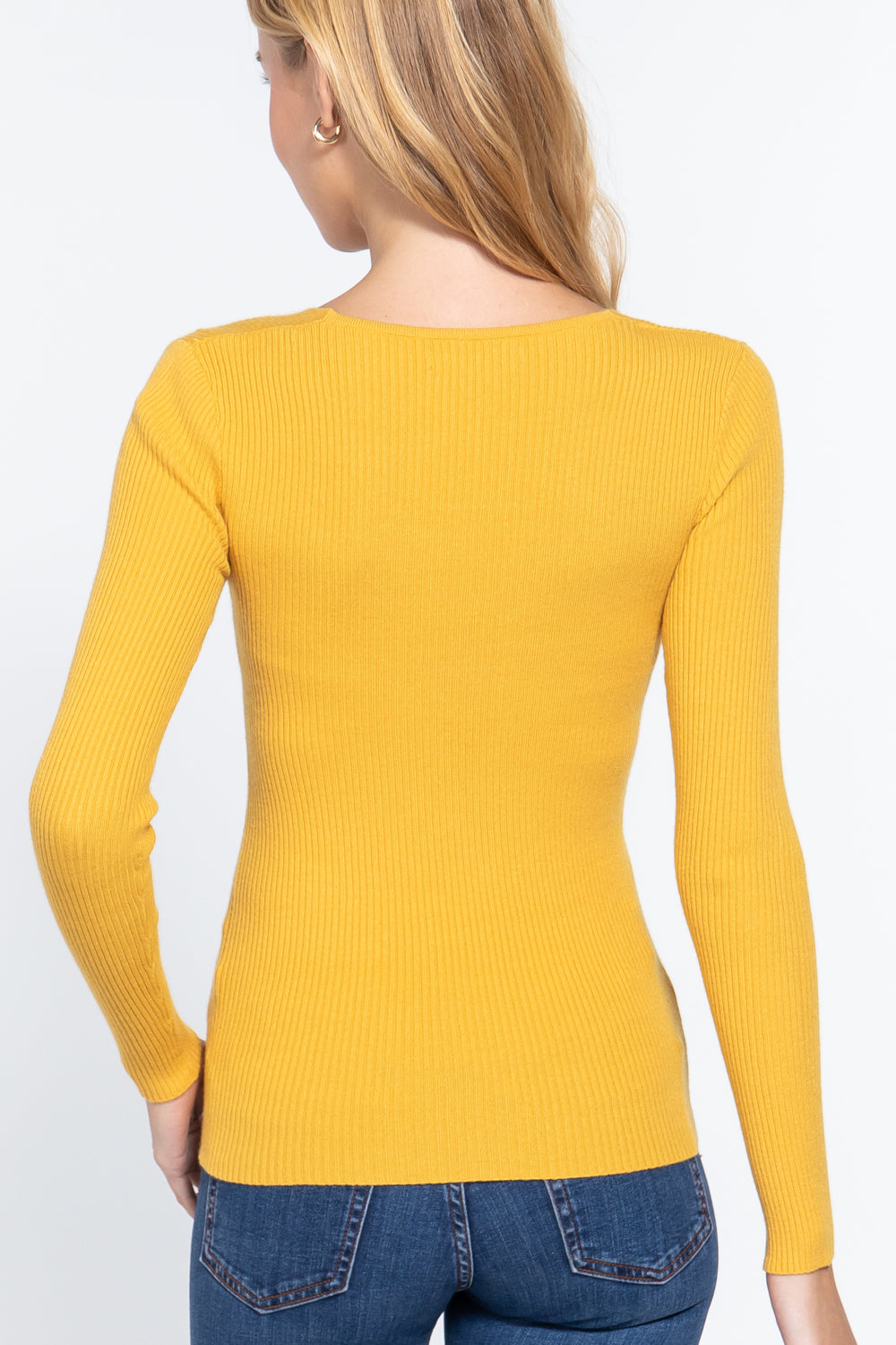 V-neck Viscose Rib Sweater Look Up Deals