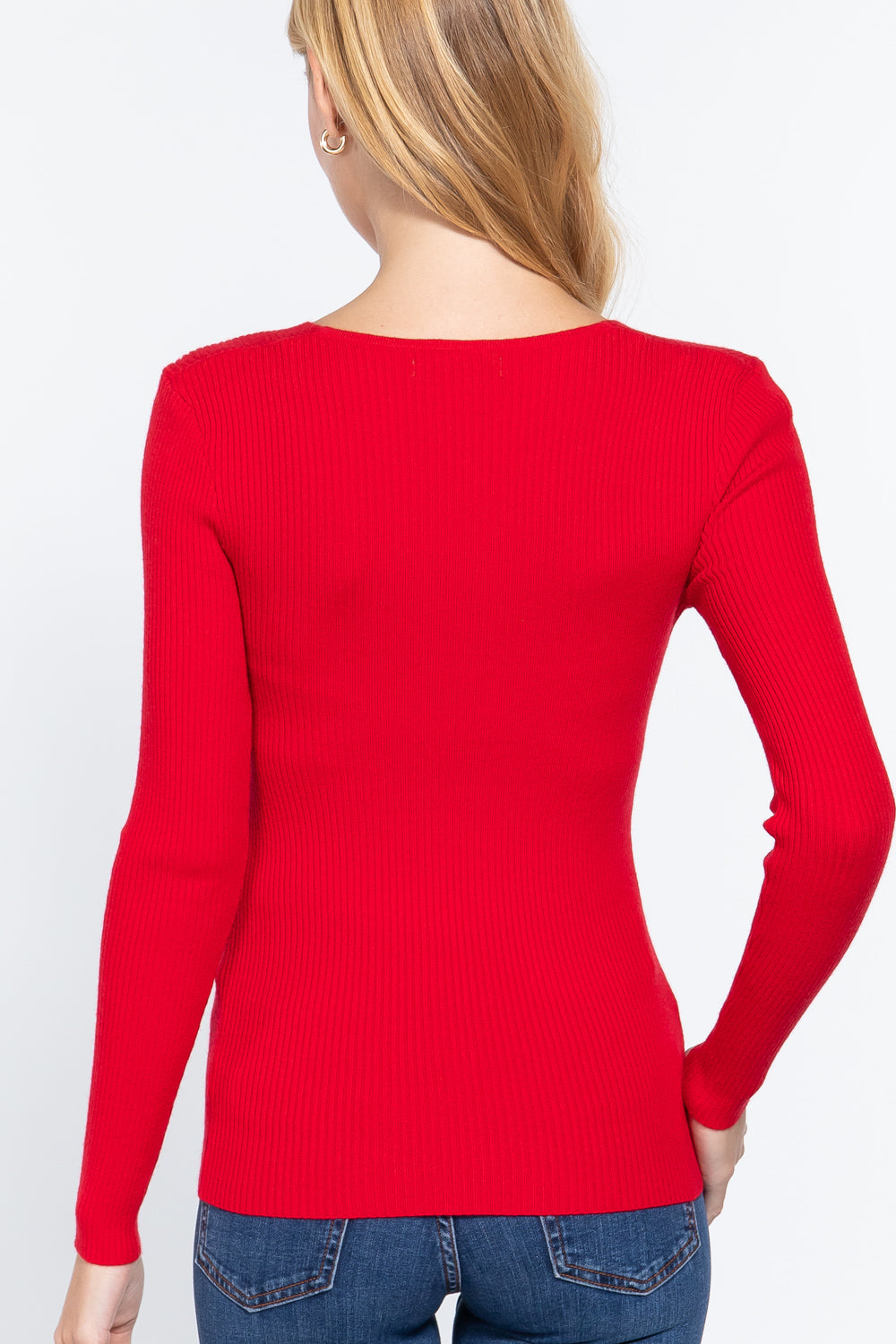 V-neck Viscose Rib Sweater Look Up Deals