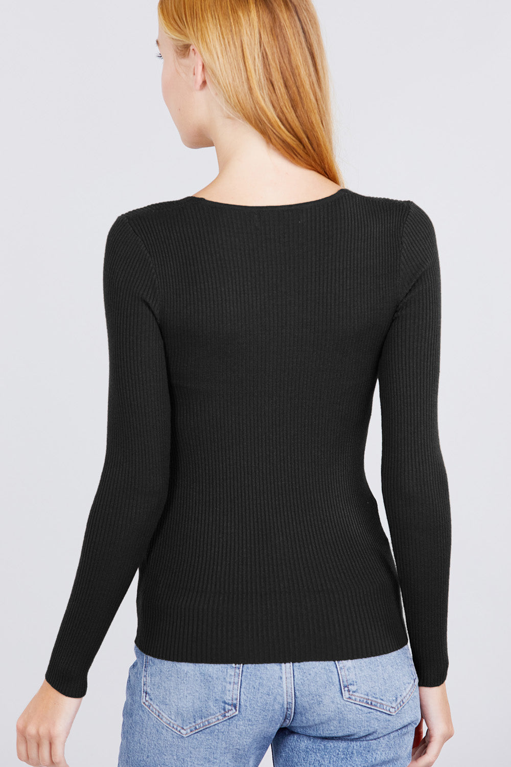 V-neck Viscose Rib Sweater Look Up Deals