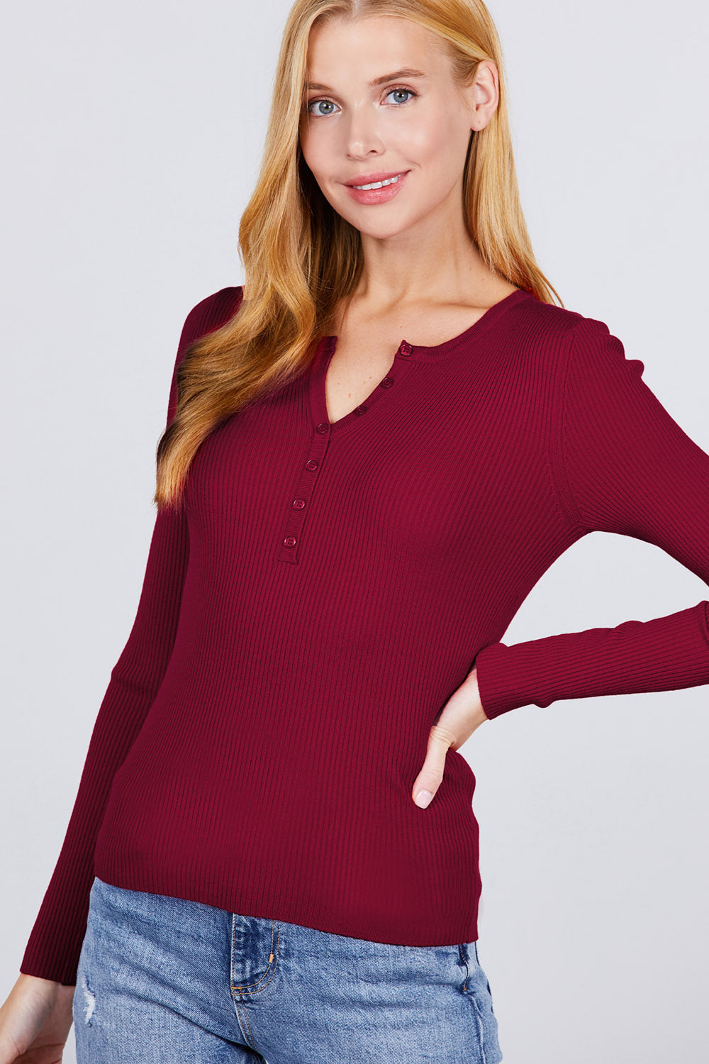 Viscose Henley Sweater Look Up Deals