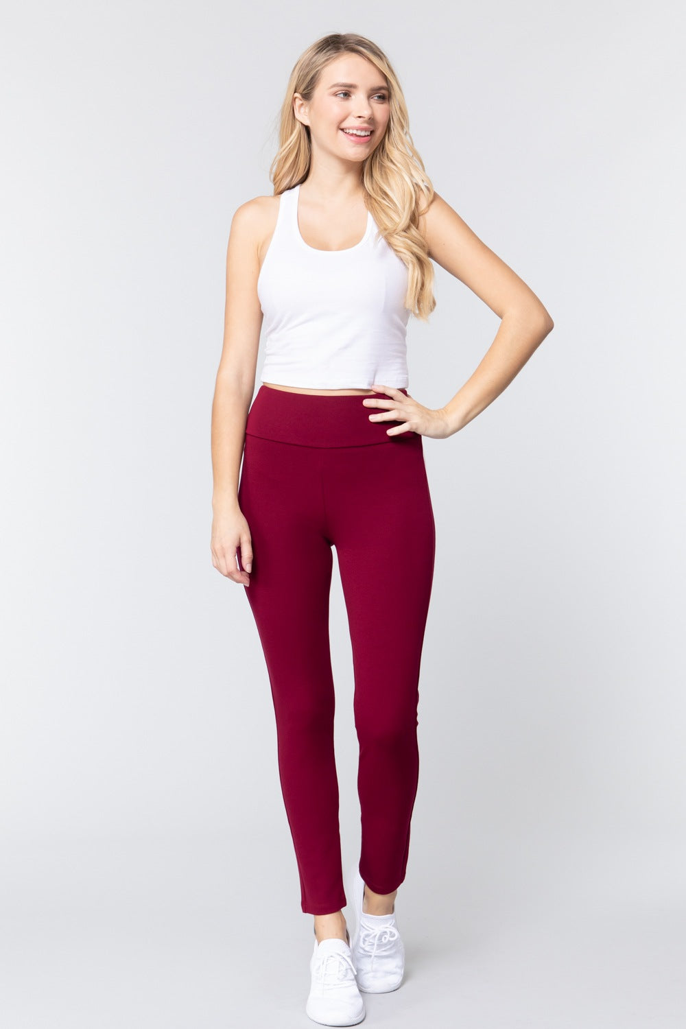 Waist Band Long Ponte Pants Look Up Deals