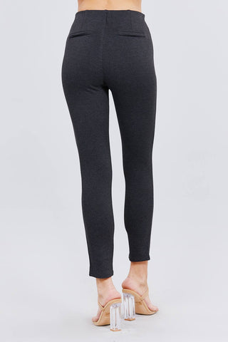 Waist Elastic Band Ponte Pants Look Up Deals