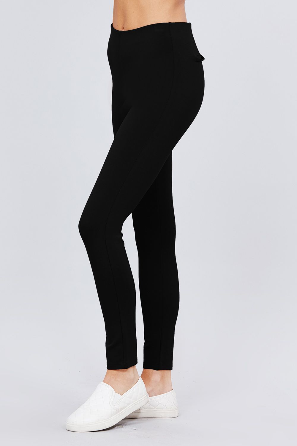 Waist Elastic Band Ponte Pants Look Up Deals