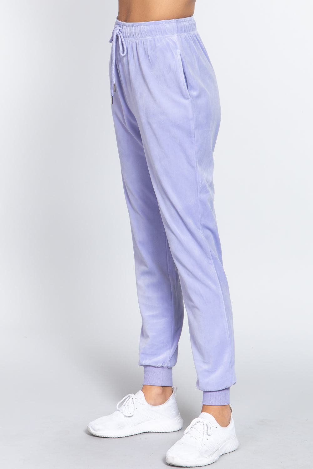 Waist Elastic Velour Long Jogger Pants Look Up Deals