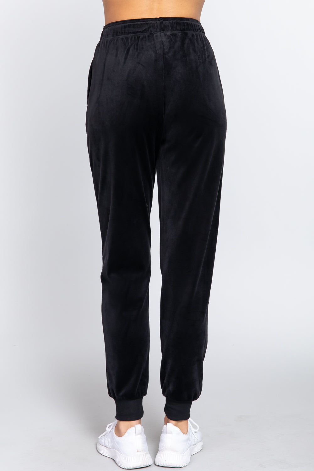 Waist Elastic Velour Long Jogger Pants Look Up Deals