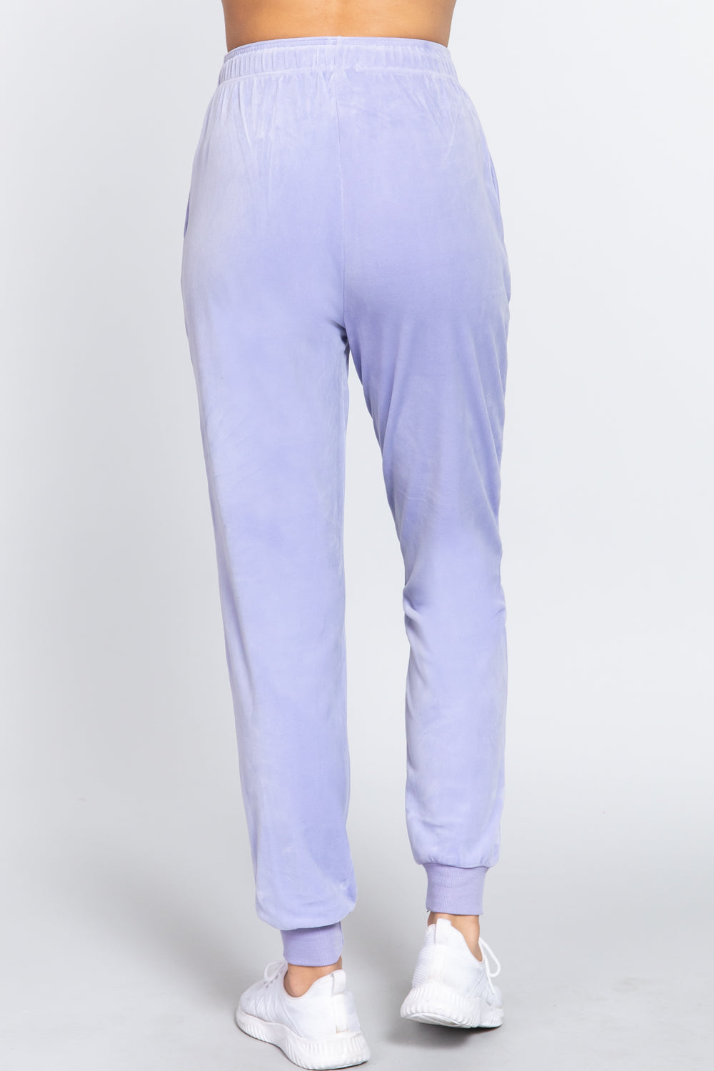 Waist Elastic Velour Long Jogger Pants Look Up Deals