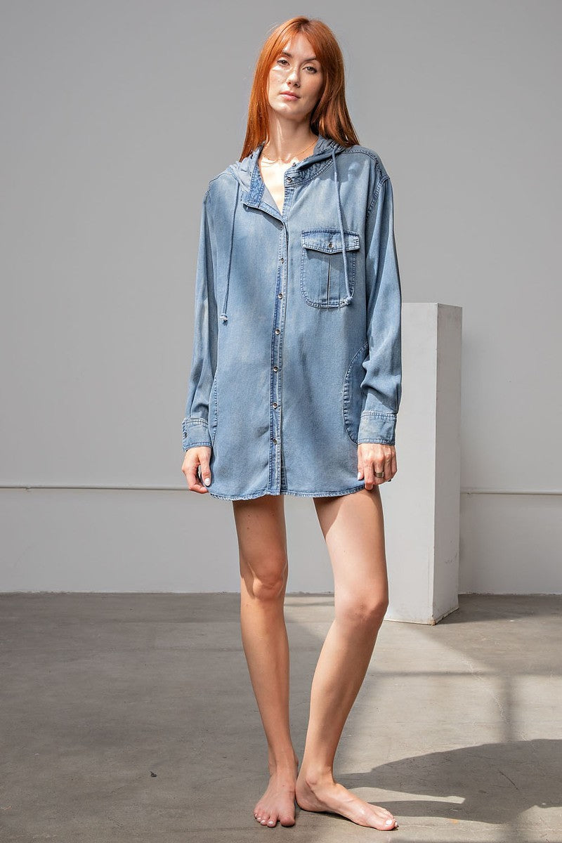 Washed Denim Shirt Jacket Look Up Deals