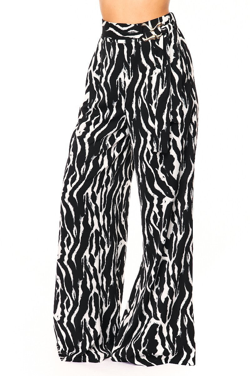 Woven Print Fashion Pants Look Up Deals