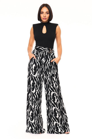 Woven Print Fashion Pants Look Up Deals