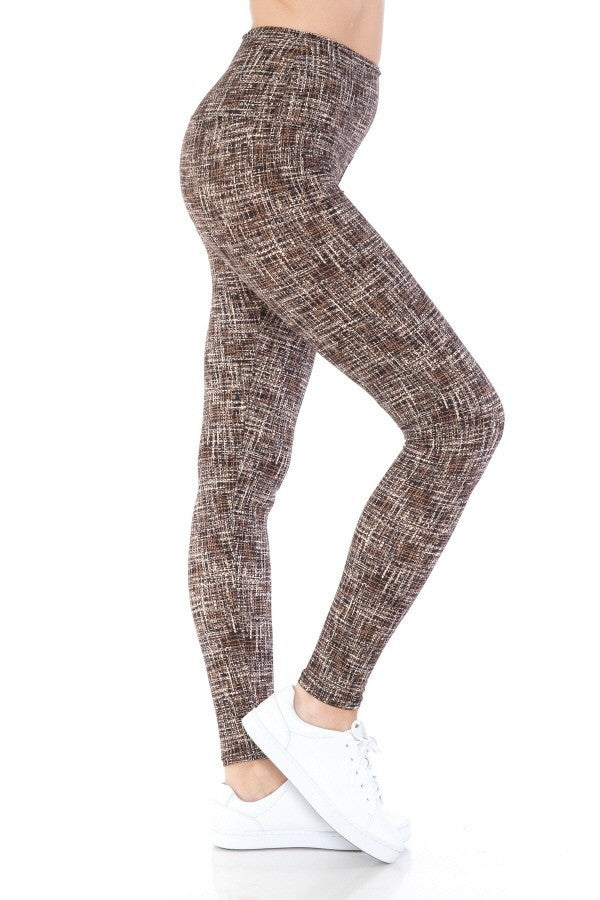 Yoga Style Banded Lined Multi Printed Knit Legging With High Waist Look Up Deals