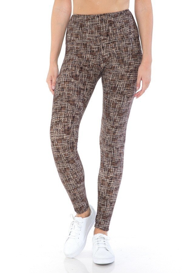 Yoga Style Banded Lined Multi Printed Knit Legging With High Waist Look Up Deals