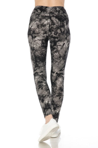 Yoga Style Banded Lined Multi Printed Knit Legging With High Waist Look Up Deals