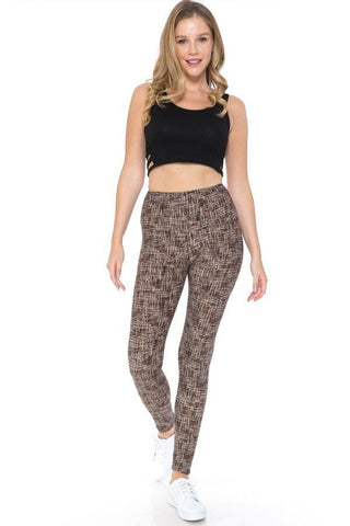 Yoga Style Banded Lined Multi Printed Knit Legging With High Waist Look Up Deals