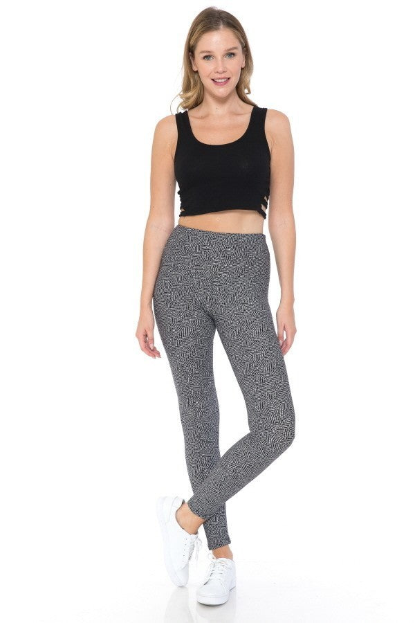 Yoga Style Banded Lined Multi Printed Knit Legging With High Waist Look Up Deals