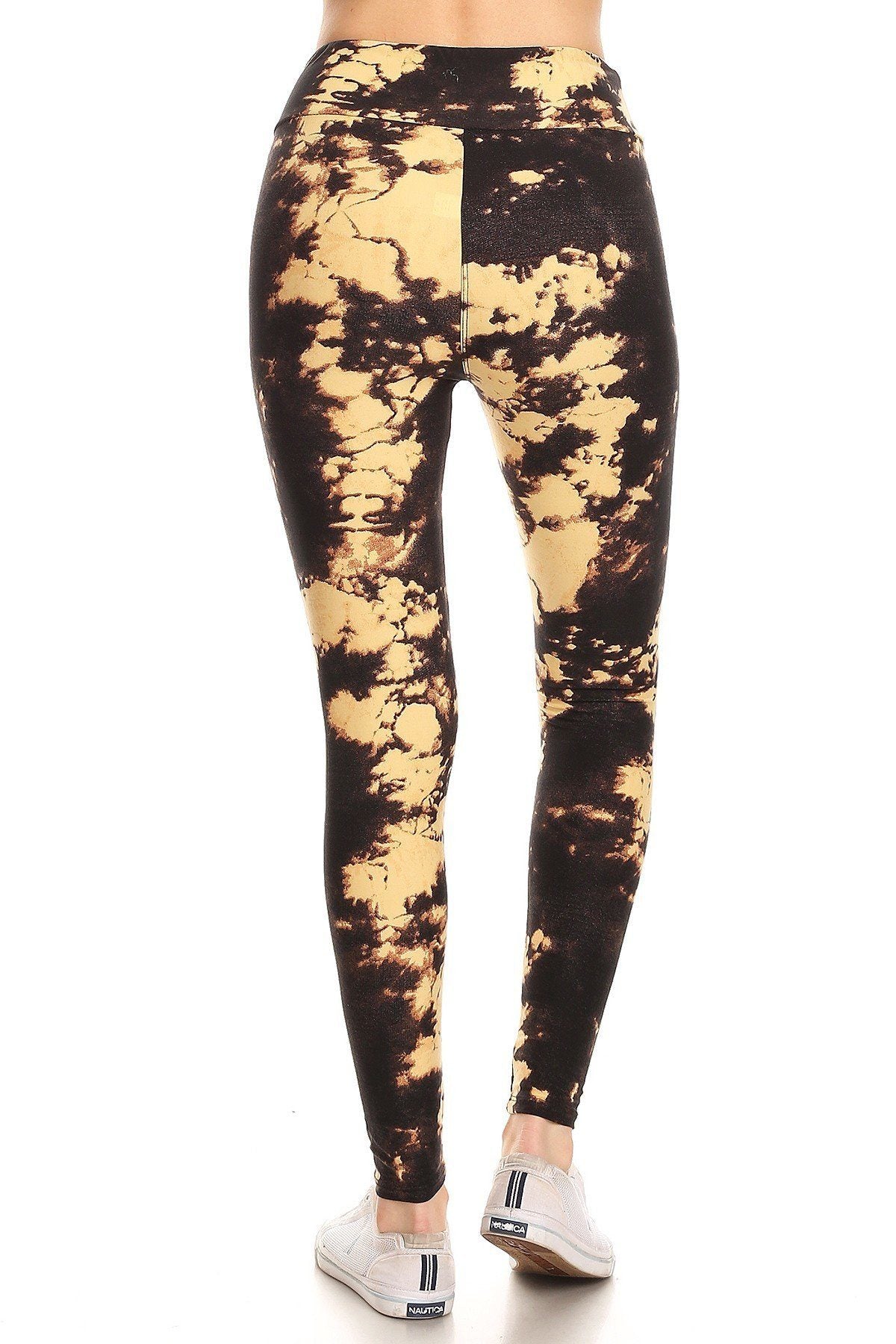 Yoga Style Banded Lined Tie Dye Print, Full Length Leggings In A Slim Fitting Style With A Banded High Waist. Look Up Deals